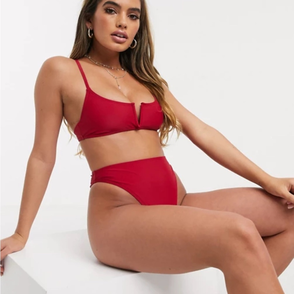 South Beach plunge bikini w/ high-waisted bottoms (US 12)